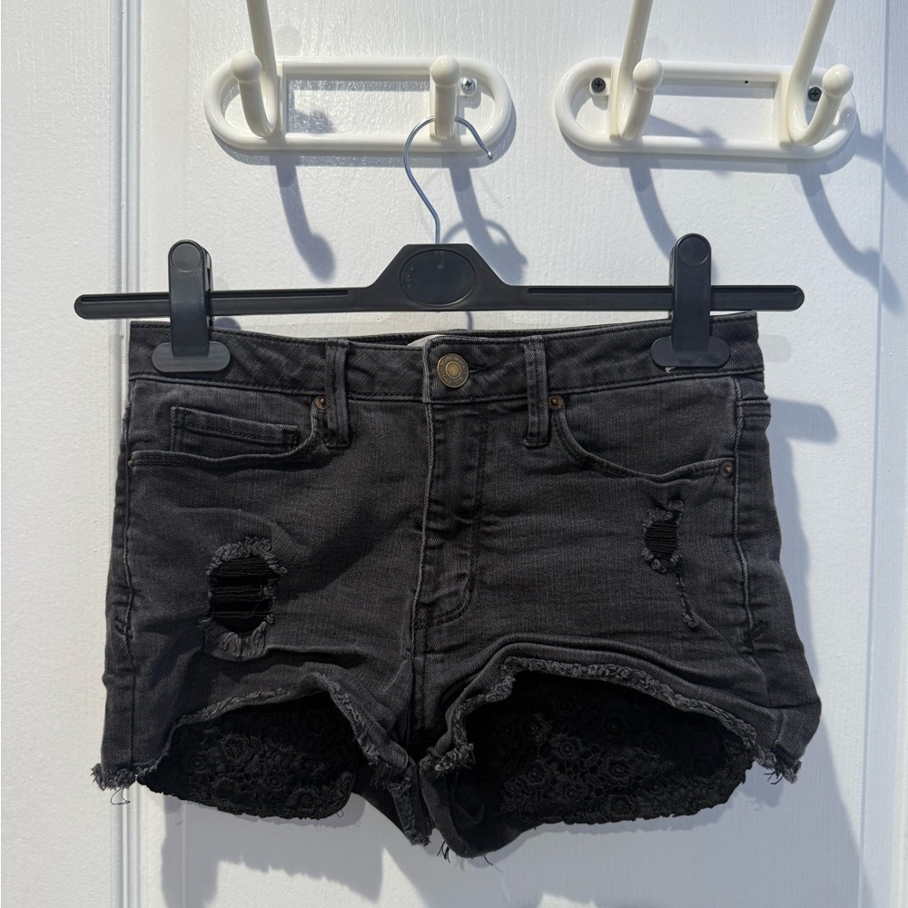 Mudd High-Rise Black Denim Shorts
